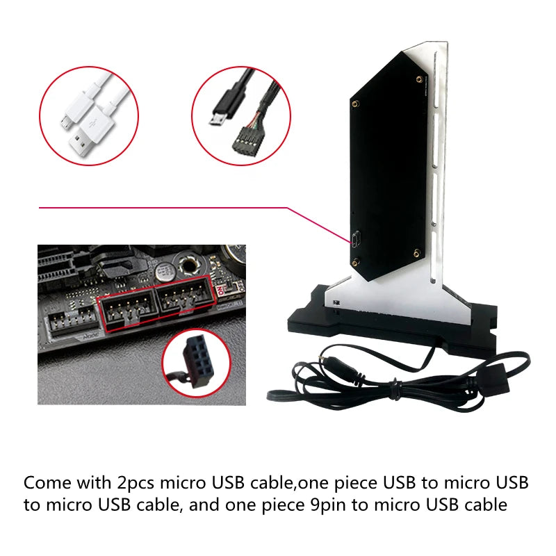 Graphic Video Card Bracket VGA Holder With 2.4 inch LCD Display Support