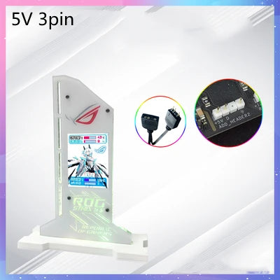 Graphic Video Card Bracket VGA Holder With 2.4 inch LCD Display Support