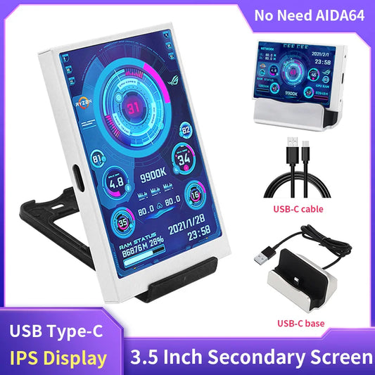 Secondary Screen Computer Monitor For Computer 3.5 Inch IPS TYPE-C